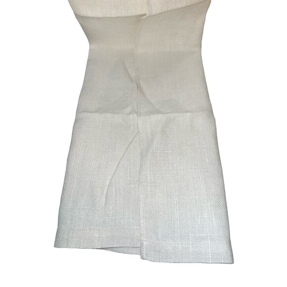 Vintage Linen Kitchen Towel Embroidered Purple Stitching Boho Cottagecore - Picture 3 of 4